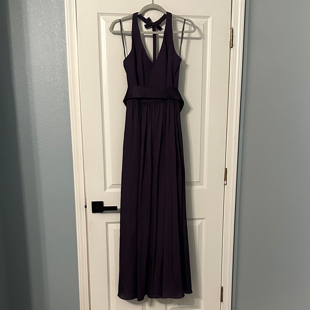 Vera Wang Deep Purple Halter Gown